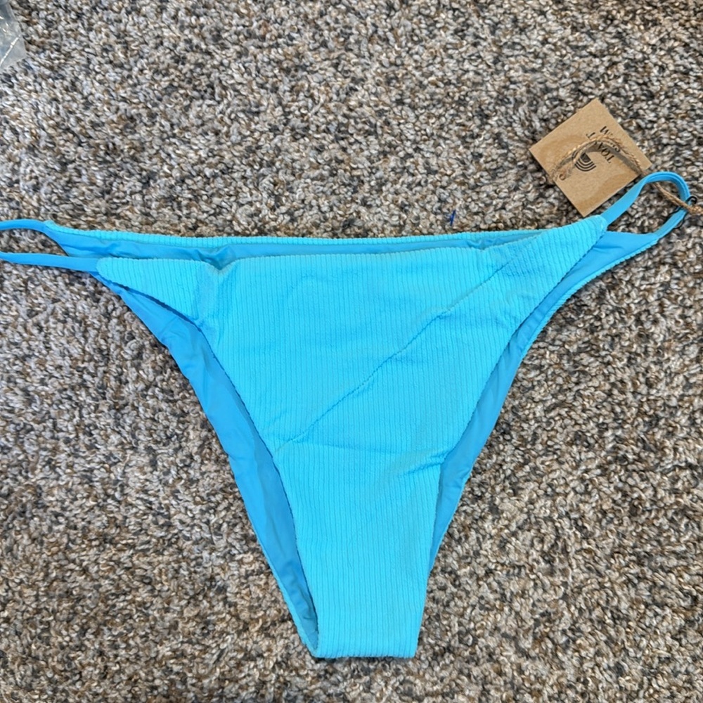 Toast Swim X Free People Signature Stitch Bottom turquoise sea rib XL NWT - Picture 4 of 5